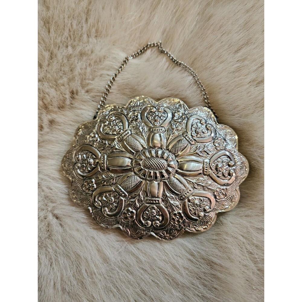 Beautiful Vintage Turkish Hanging Wedding Mirror 900 Sterling  silver